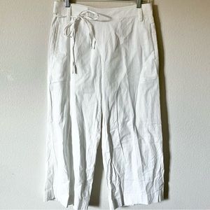 Vince White Minimalist Modern Contemporary Cropped Casual Wide Leg Pants Sz 6